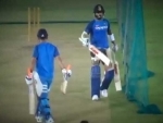 Virat Kohli makes 'helicopter' gesture to welcome MS Dhoni to nets