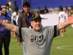 Maradona in Kolkata, spends time with school children