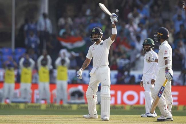 Kohli slams fourth double in test, surpasses Bradman : India 687/6 declared against Bangladesh