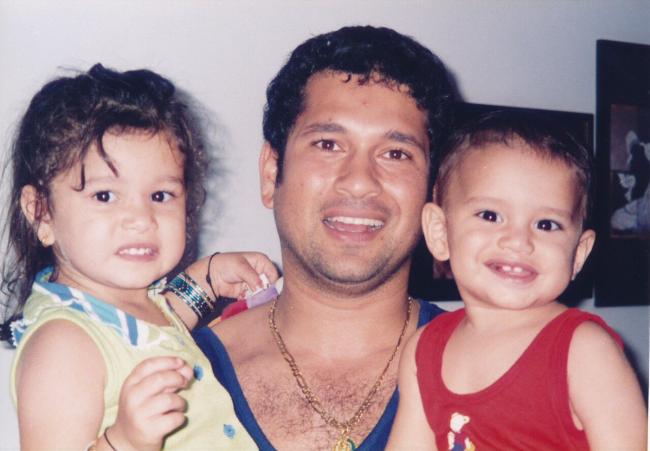 Sachin shares old image of his son, daughter 