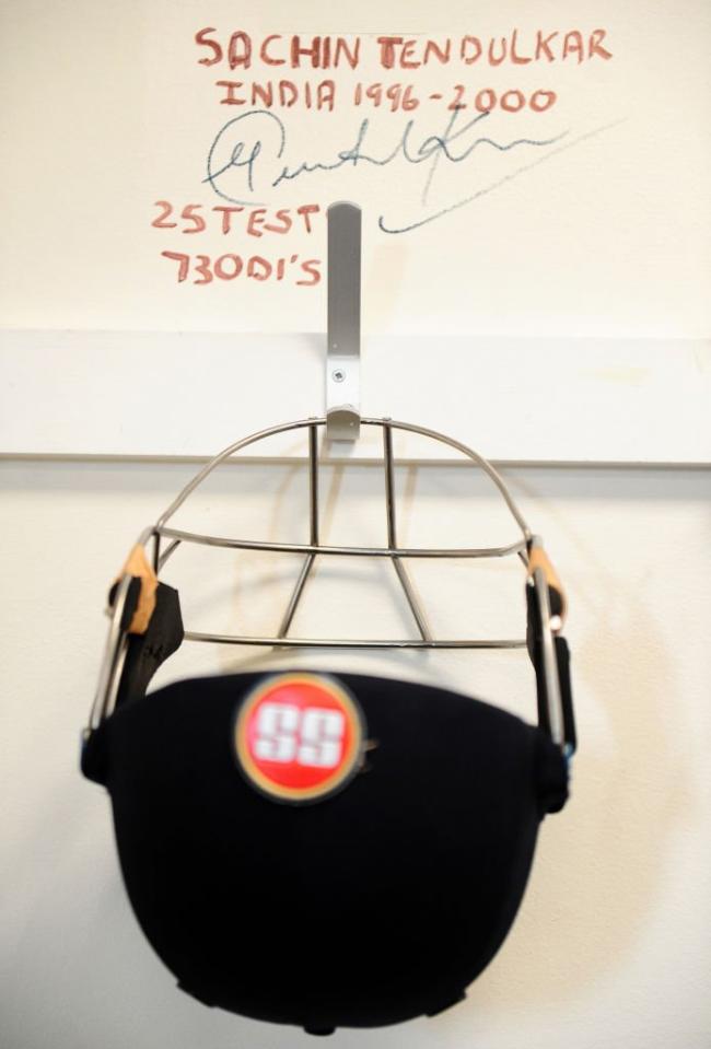 Sachin Tendulkar's helmet hangs on Indian team's dressing room wall, inspires cricketers