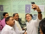 Rahul Gandhi travels in metro in Bangalore, clicks selfie