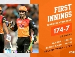 SunRisers Hyderabad score 174 for 7 in their innings against KKR 