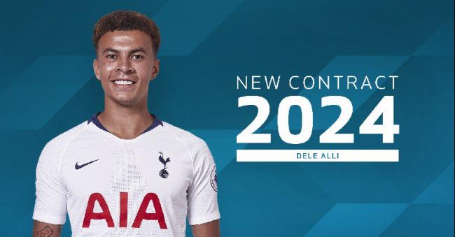 Dele Alli signs new contract with British football club Tottenham Hotspur 