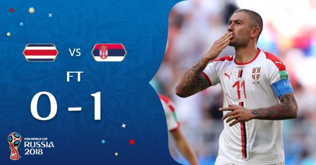 Serbia beat Costa Rica 1-0 in World Cup clash 