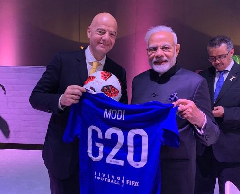 Narendra Modi meets FIFA chief Gianni Infantino, receives special gift