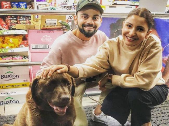 Virat, Anushka click picture with 'patient' dog