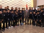 Indian ambassador to Tajikistan wishes luck to Blue Tigers before Oman clash