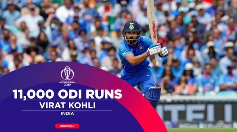 Kohli fastest to score 11,000 run in ODIs, surpasses Tendulkar's record