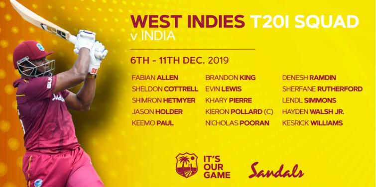 West Indies name squads for ODI, T20 series against India