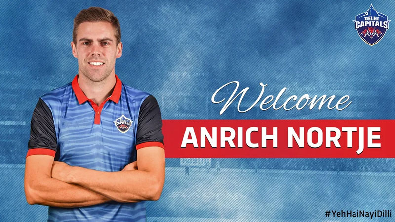 Delhi Capitals name Anrich Nortje as Chirs Woakes' replacement