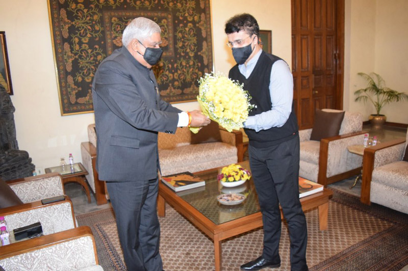 BCCI president Sourav Ganguly meets Bengal Governor Jagdeep Dhankar, offers for a visit to Eden Gardens