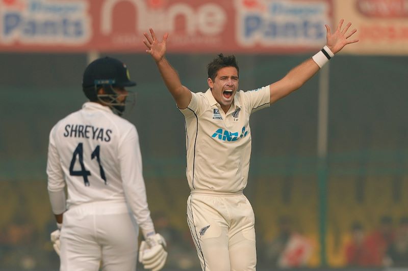 Kanpur Test: Southee picks 5 wickets after Shreyas Iyer's debut Test ton, India 339/8 at lunch on day 2
