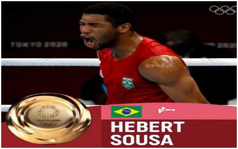 Brazilian boxer Sousa surprises Khyzniak with a KO to win men's middle gold