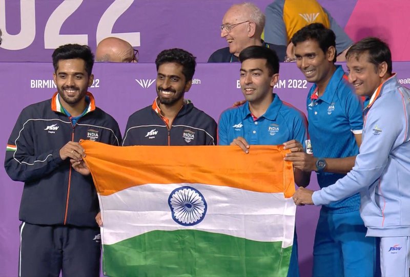Indian men's TT team defend Commonwealth title to win gold in Birmingham