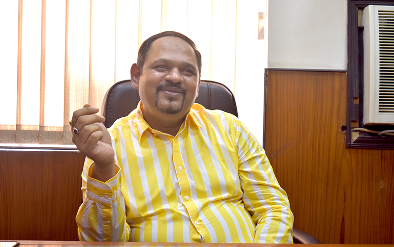 IFA secretary Anirban Dutta makes a point about Indian football. PC: Debanjan Das