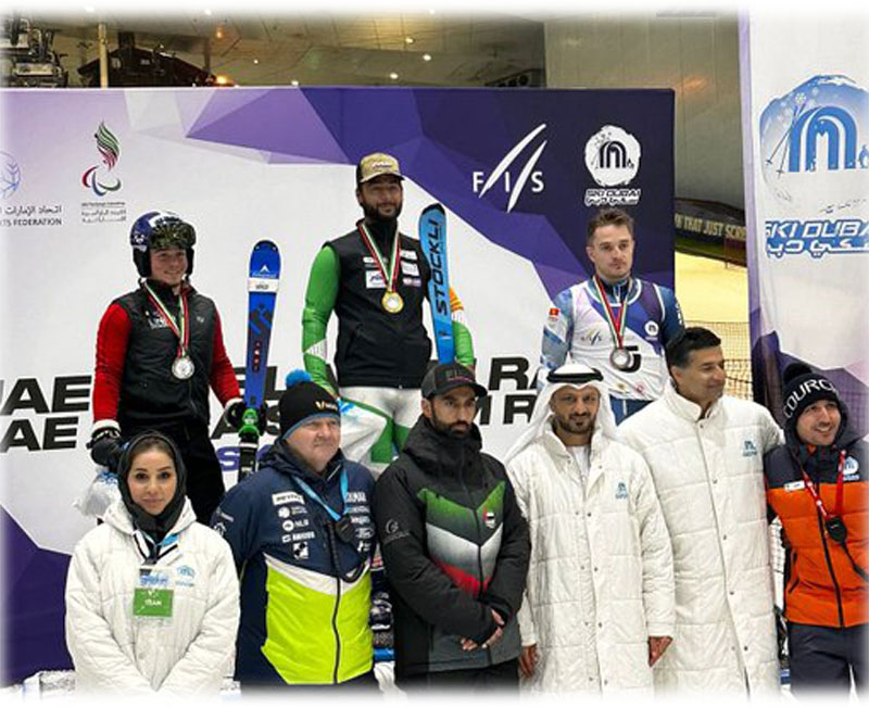 Jammu and Kashmir's Arif Khan gold medal at FIS International Ski Races in Dubai