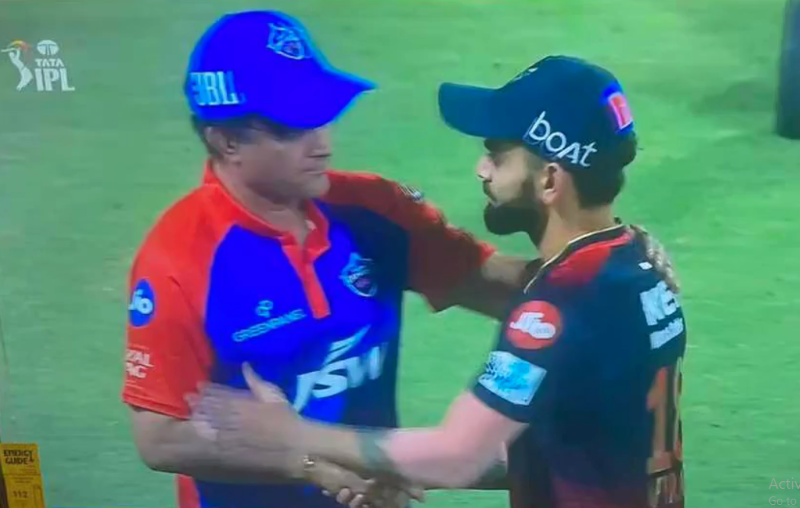 On-field courtesy back, Sourav Ganguly shakes hand with Virat Kohli post DC-RCB match