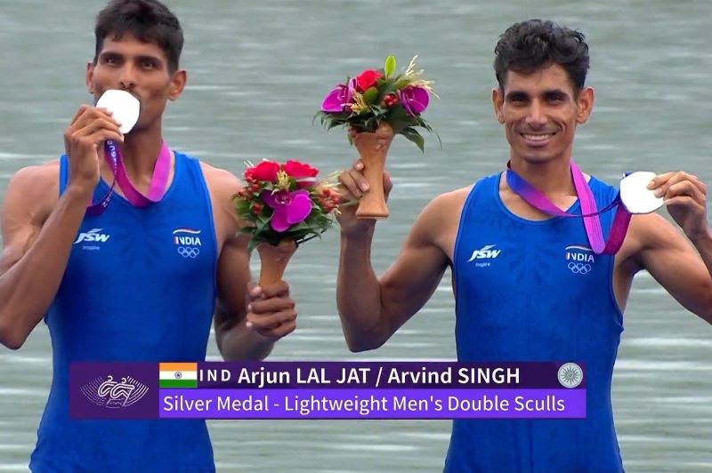 Asiad rowing: Olympian duo Arjun Lal Jat, Arvind Singh win silver medals