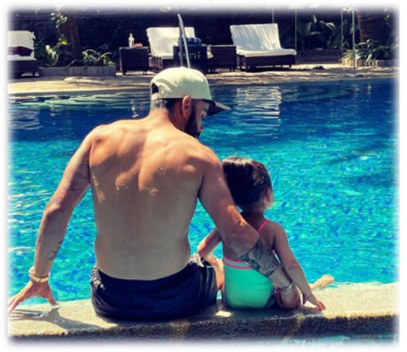 Virat Kohli's spends his swimming pool time with cute companion, check out