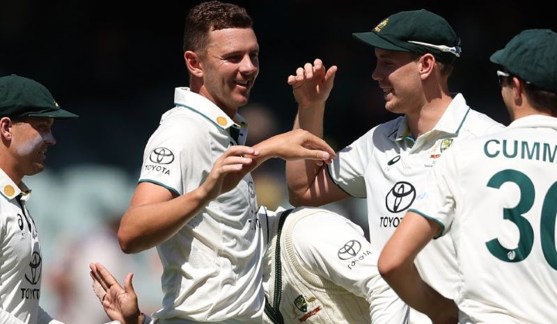Josh Hazlewood powers Australia to 10-wicket win over West Indies in Adelaide