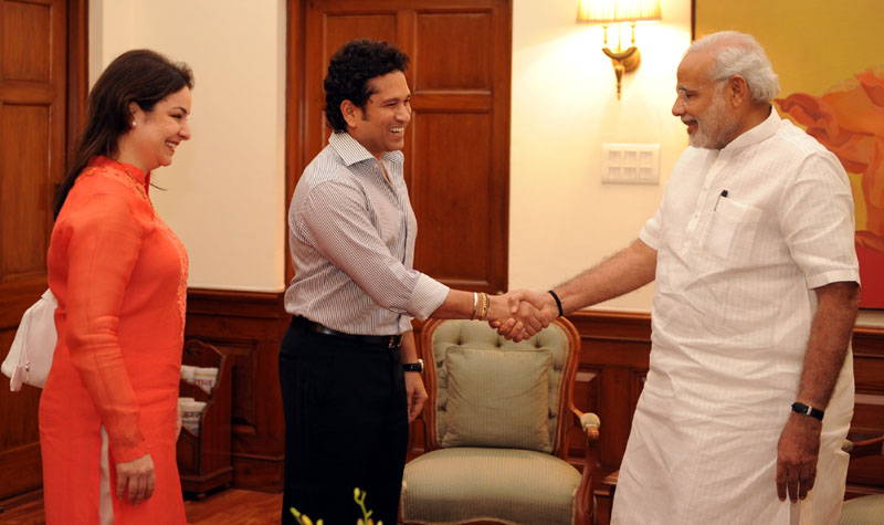 Sachin, wife calls on PM Modi