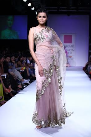 Nargis Fakhri walks for Anushree Reddy at Lakme Fashion Week