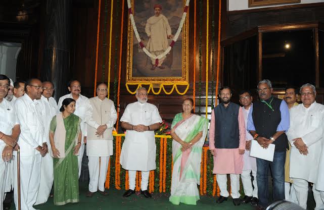 Lokmanya Bal Gangadhar Tilak on his birth anniversary, at Parliament House