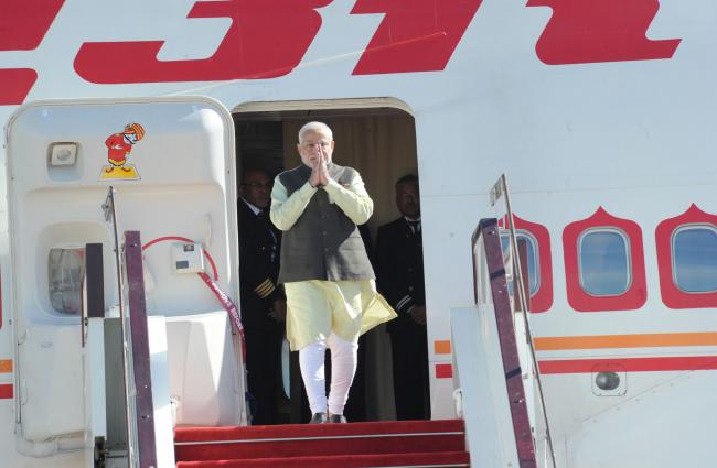 Narendra Modi arrives in Nay Pyi Taw