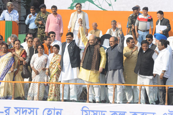 Amit Shah addresses rally in Kolkata