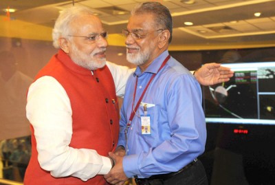 PM Modi congratulates scientists at ISRO on successful Mars mission