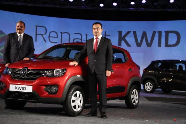 Carlos Ghosn attends Global Unveiling of Renault Compact Car 'KWID' in India