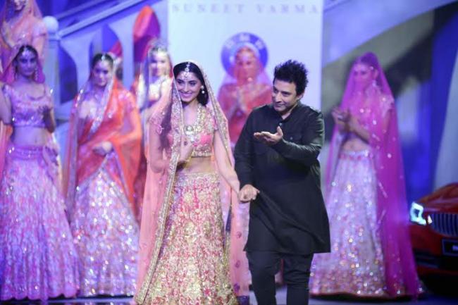 Pernia Qureshi charms all as dancing bride for Suneet Varma