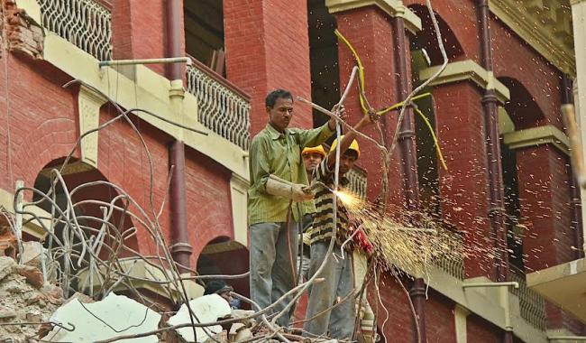 Non heritage blocks of Writers' Buildings demolished 