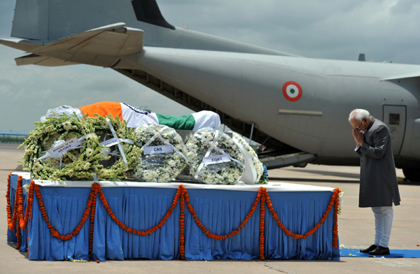  The mortal remains of the former President of India, Dr. A.P.J. Abdul Kalam