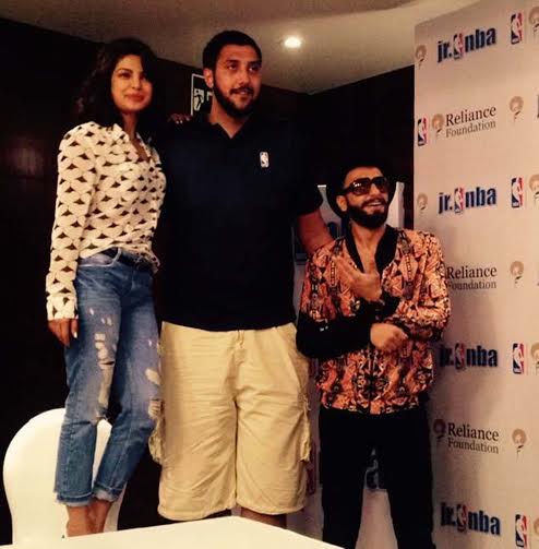 Ranveer Singh and Priyanka Chopra meets NBA baller Sim Bhullar
