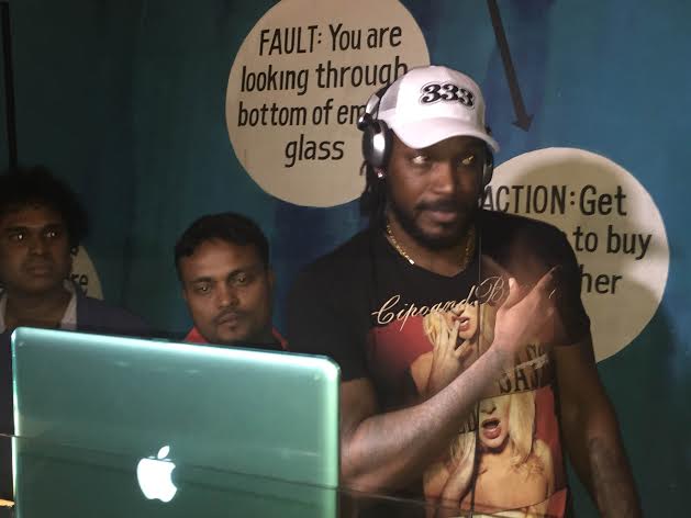 Gayle becomes DJ cum bartender at The Bar Stock Exchange