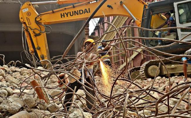 Non heritage blocks of Writers' Buildings demolished 