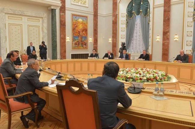 Mukherjee attends delegation level talks between Belarus and India