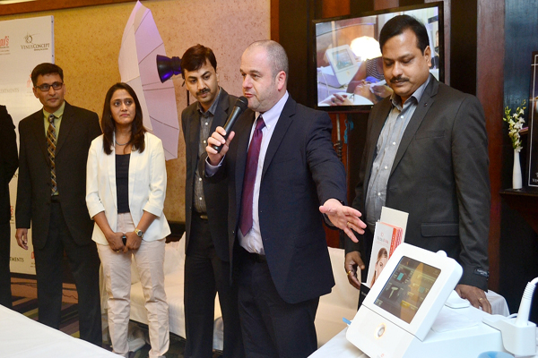 Dr. Paul demonstrates age-defying beauty treatment Venus Viva