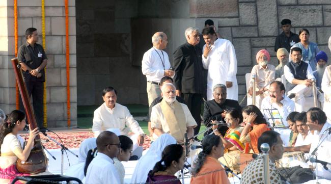 Mahatma Gandhi on his 146th birth anniversary, at Rajghat, in Delhi 