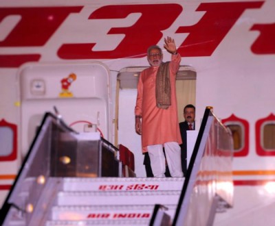 Modi arrives China on three-day visit
