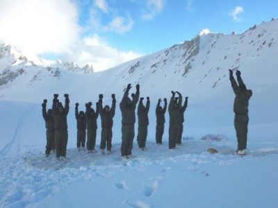 Indian Army celebrates International Yoga Day at Siachen Glacier, Leh, Kargil 