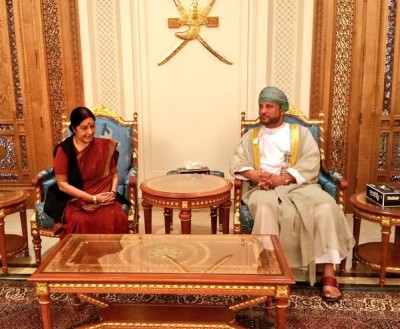 Swaraj arrives in Oman 