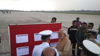 Chennai flood: PM Modi reaches  Arakkonam