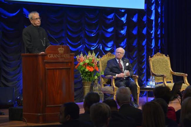 Pranab Mukherjee attends seminar on India-Sweden partnership in Stockholm