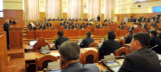 Narendra Modi and the Prime Minister of Mongolia