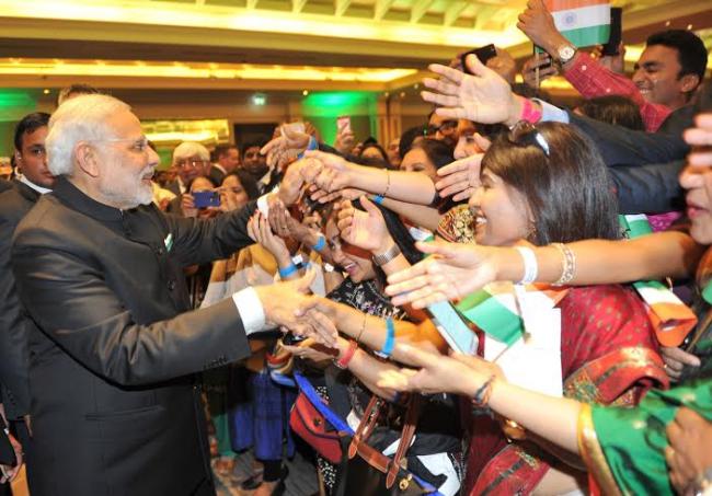 Narendra Modi arrives at the Dublin airport
