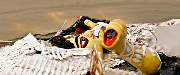 Revellers bid adieu to Goddess Durga on Maha Dashami