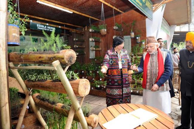  Narendra Modi visiting the organic product exhibition, in Gangtok